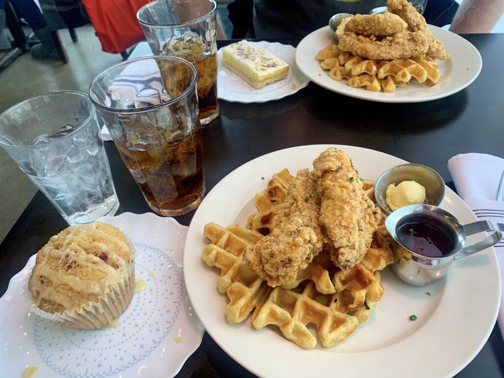 Gluten-Free Chicken and Waffles, and pastries 