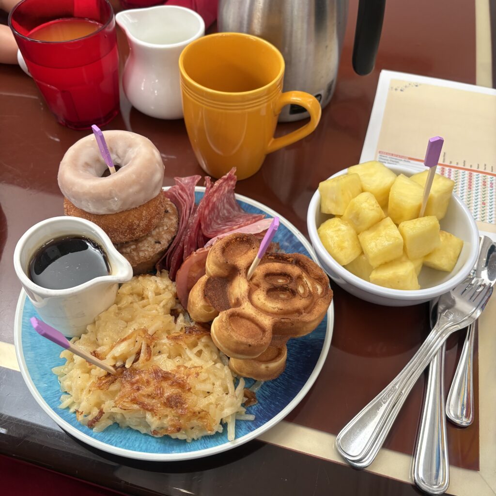 Plate of gluten-free food from Chef Mickey's
